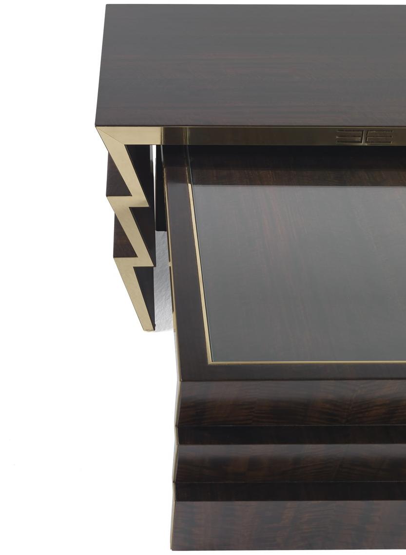 ETRO Home Interiors Прямоугольный журнальный столик из дерева и стекла для гостиной Ziggy E.zig.231.b - Вид №7