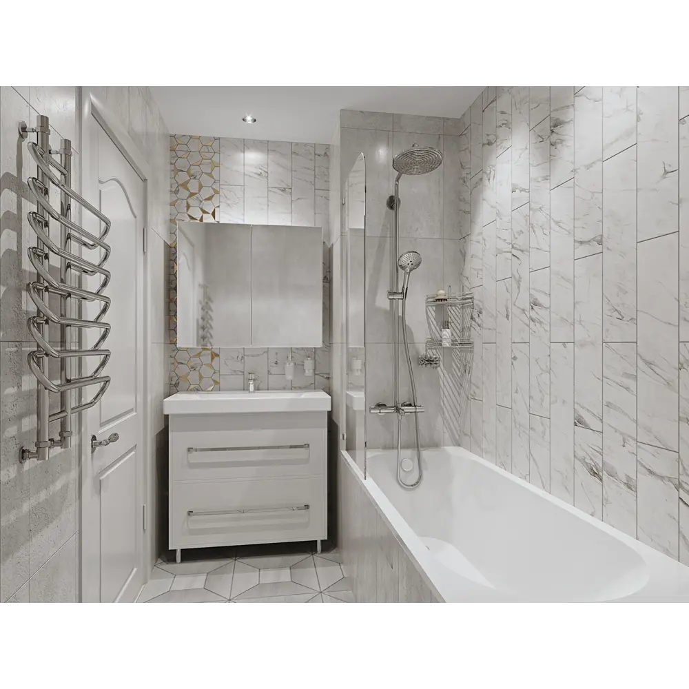 Плитка напольная Stone 42х42 см 1.41 м² цвет светло-серый BELANI STLM-2049934 - Вид №6