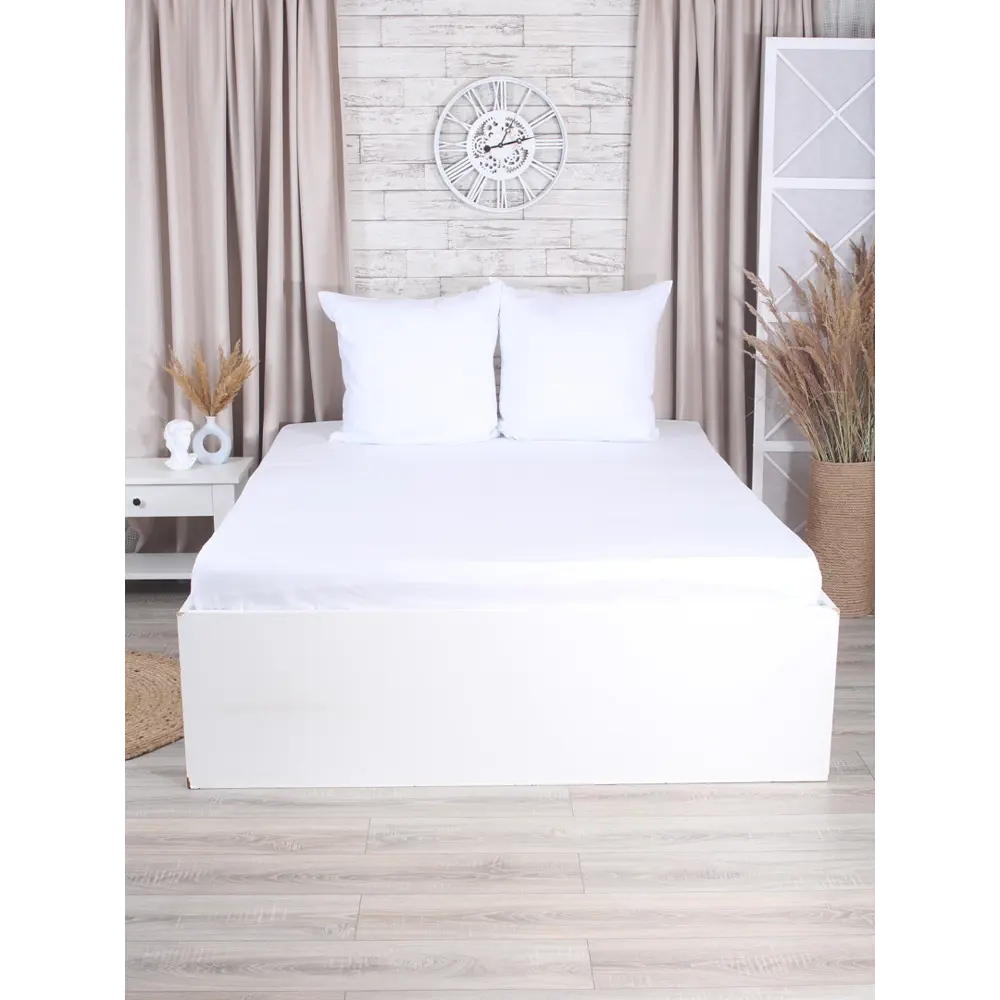 Простыня Mona Liza Premium 180х200 см сатин на резинке белый Santreyd STLM-2153368 - Вид №4