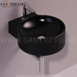 FL14NERO Подвесная раковина настенная круглая Simas Flow черная