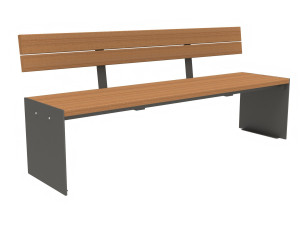 Скамья из окуме со спинкой