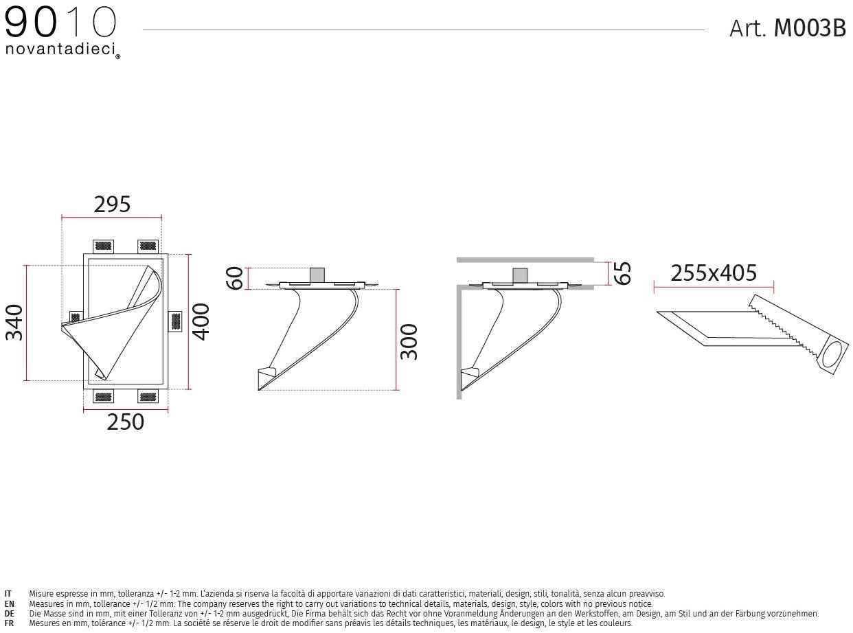 9010 novantadieci Встраиваемый настенный светильник cristaly® led  M003b  - Вид №2