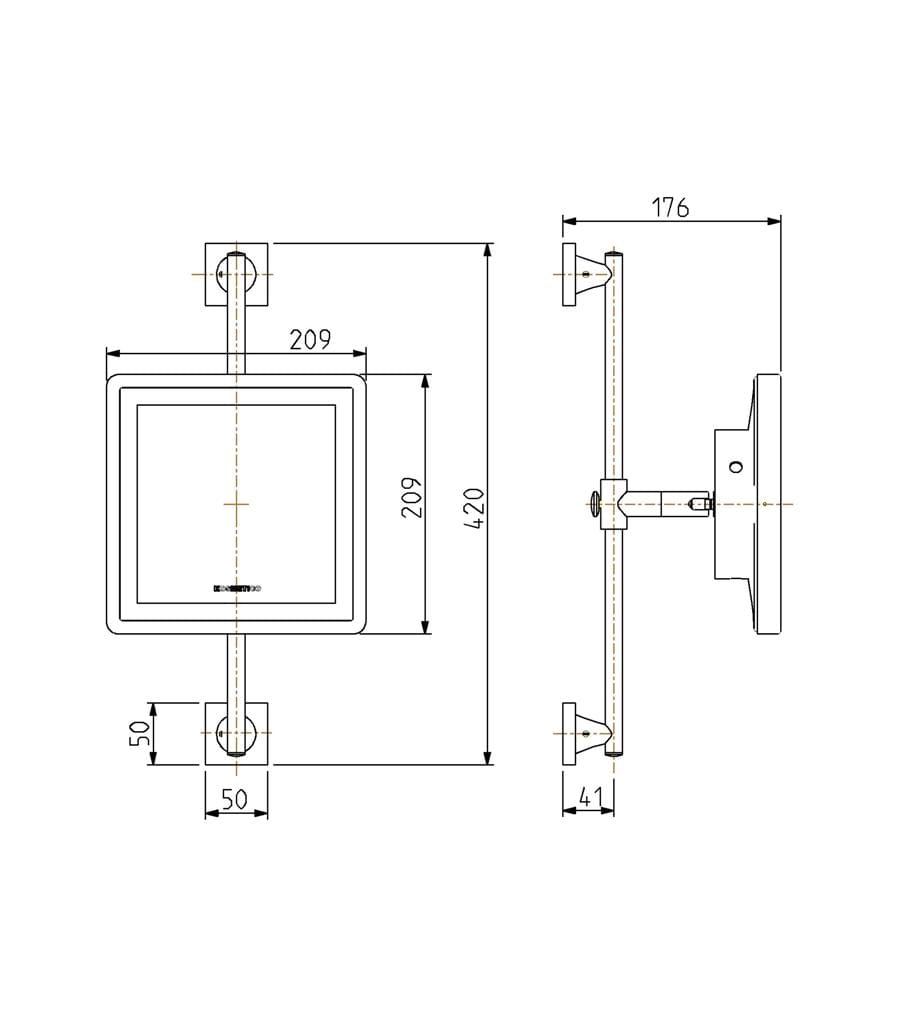 Настенное прямоугольное увеличительное зеркало Spekkio Yota ARCH-00047259 - Вид №1
