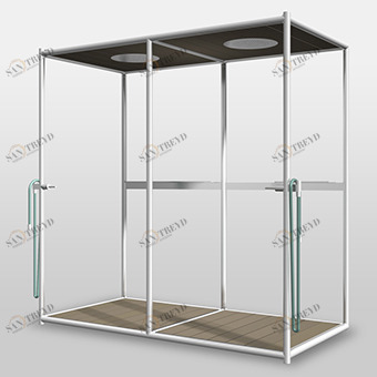 9WA2BI Двойная наружная душевая кабина Kos by Zucchetti Wazebo 