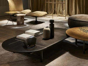 BAXTER Низкий овальный журнальный столик для гостиной Placè