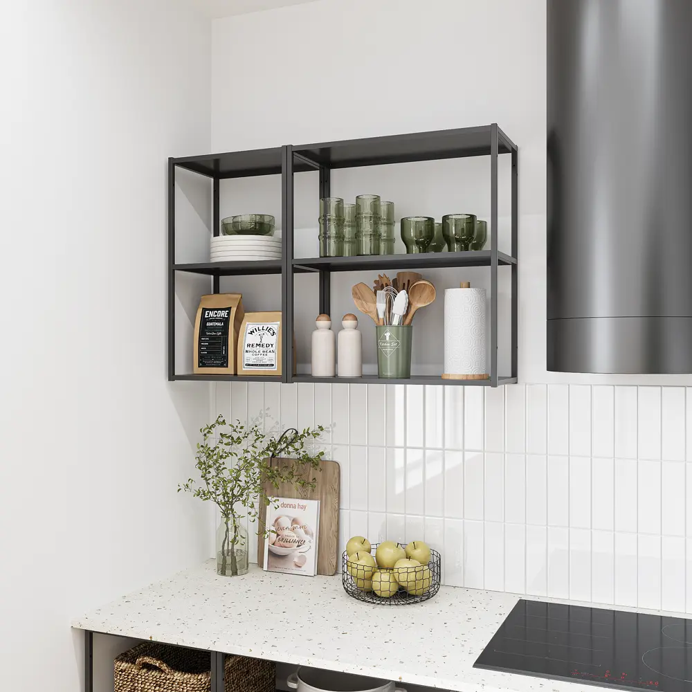 Навесной шкаф KONSENSA для кухни 60×68×27 см черный матовый 89422267 STLM-1570809 - Вид №5