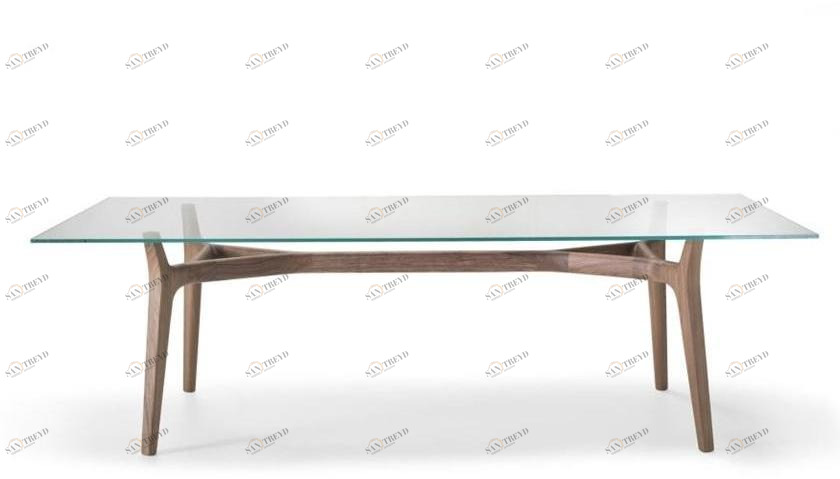 i 4 Mariani Прямоугольный стол из дерева и стекла sun-id-1438601