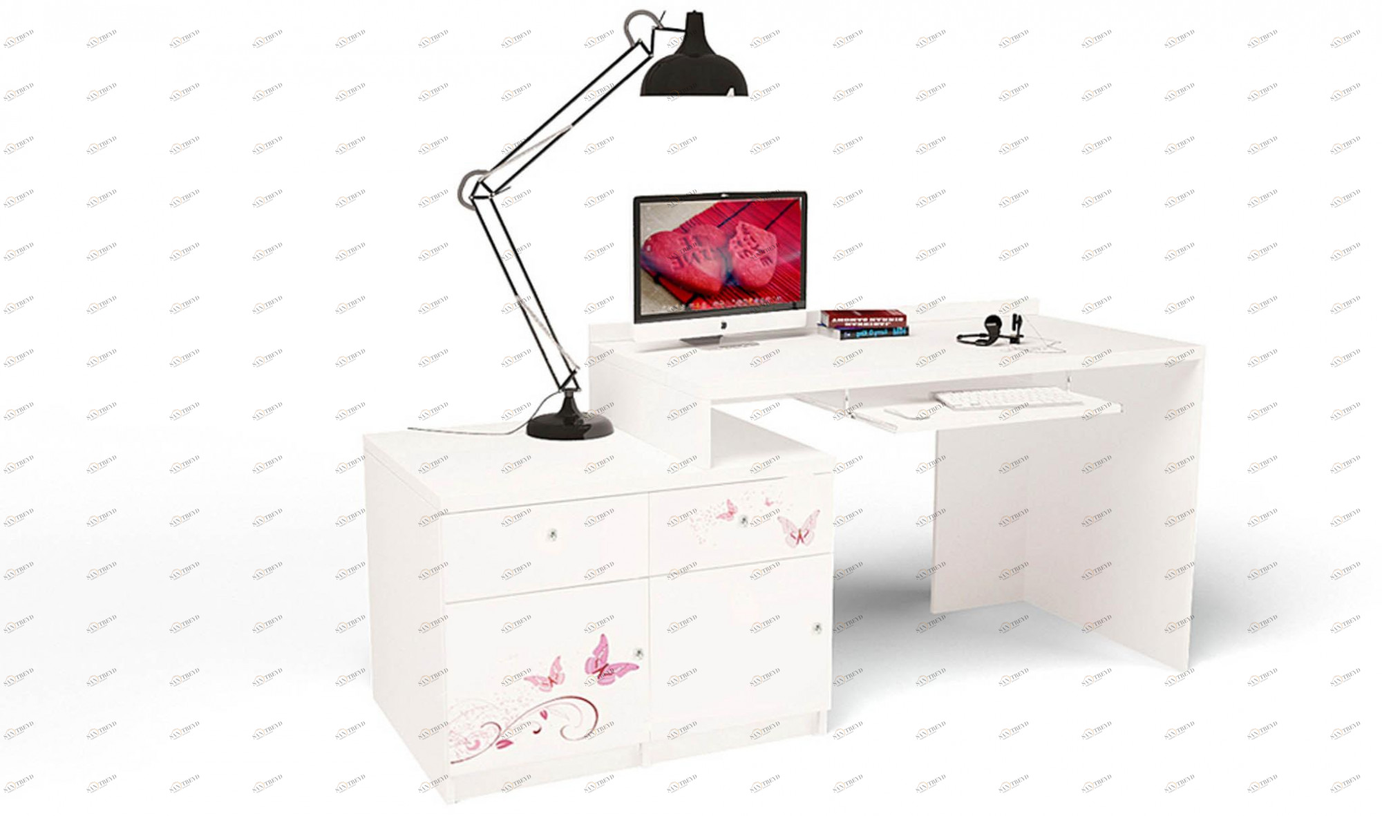 Стол модульный ABC-KING Г Тумба 400+400 Фея правый 4631147957634