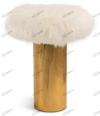 Scarlet Splendour Круглый журнальный столик из овчины Snow white sun-id-1357823