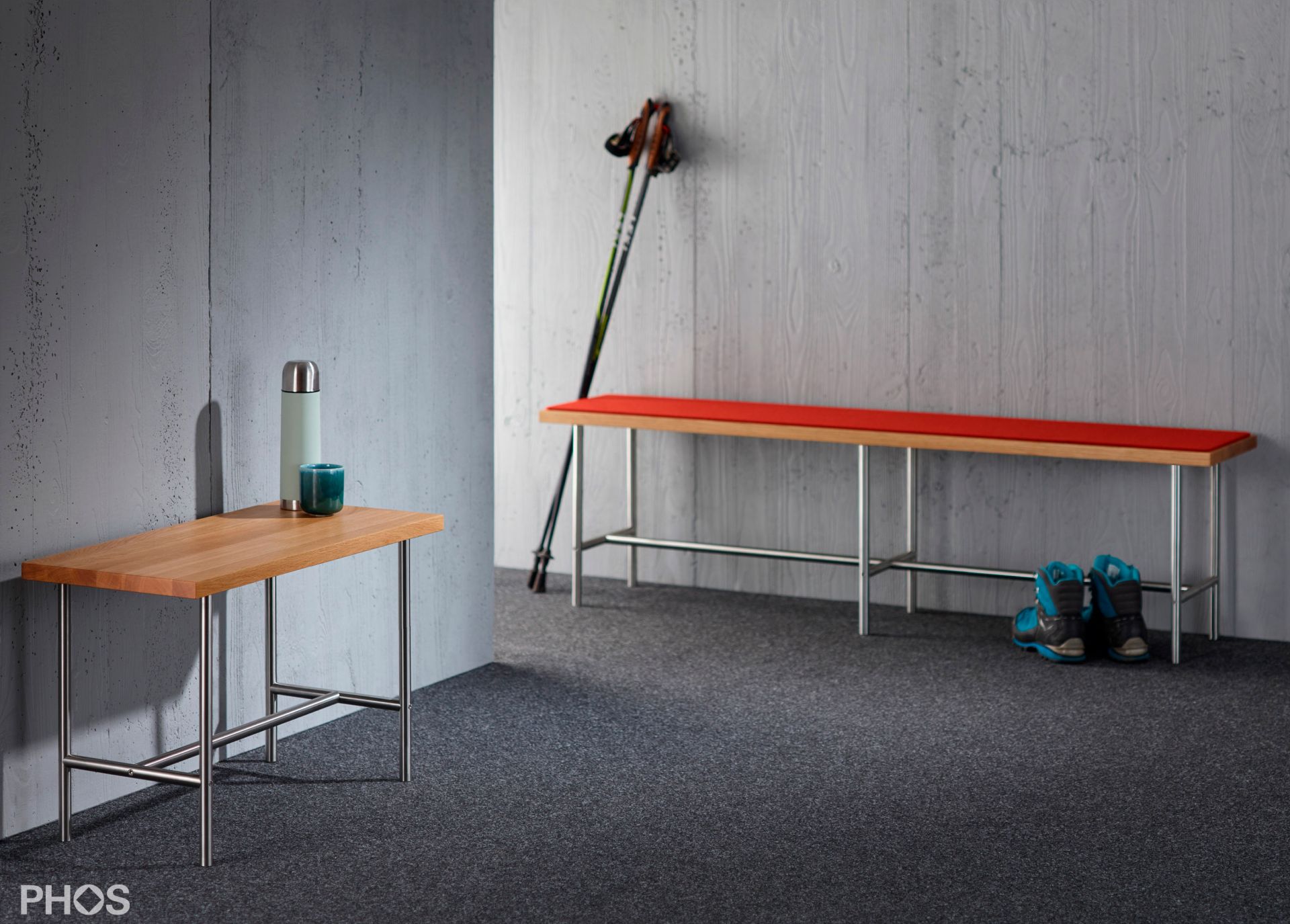 SiB800-Eiche Скамья с сиденьем из массива дуба, ширина 95 см. PHOS  - Вид №6