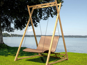 98.00.0858 Набор Heaven Swing 3 шт. Табак - включая 1 двуспальную кровать Heaven Swing из табака, 1 бамбуковую раму, 1 подушку Sahara для улицы. Mbm