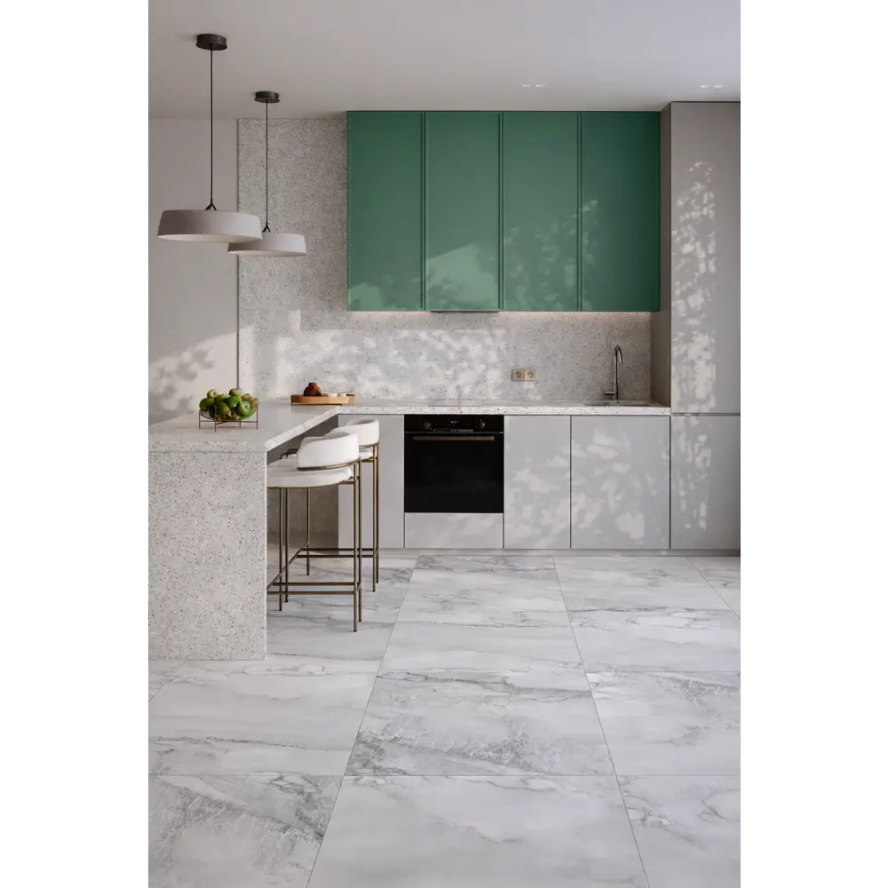 Глазурованный керамогранит Angle Ice 60x60 см 1.44 м² матовый цвет белый Santreyd Eternal 2026 STLM-2027078 - Вид №3