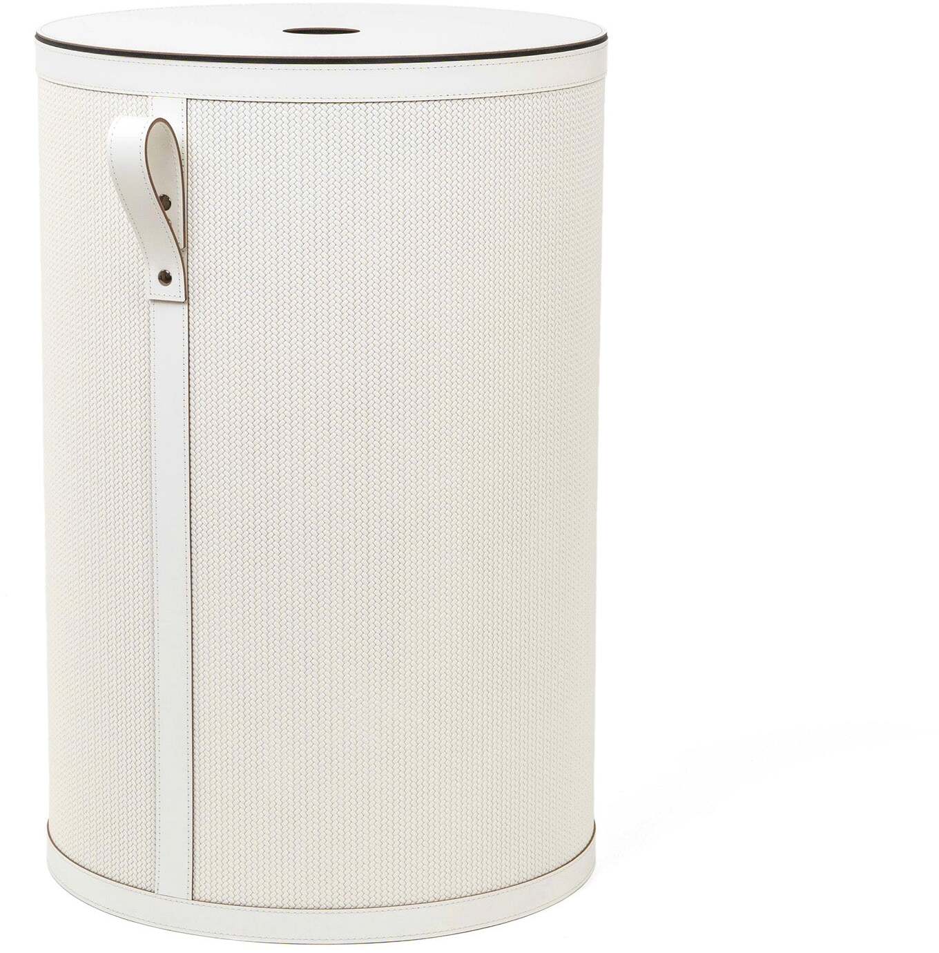 Круглая корзина Roda - Ø 40XH60 см / Серо-коричневый / плетеная кожа_темно-синий