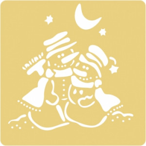 2808200 Трафарет для тиснения бумаги, 65x65 мм, упаковка 1 шт., два снеговика Rayher