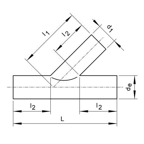 SANIT 852700210723633 Отделение 45 °, ПЭ 100, 17 СДР, Уменьшенный сварные  - Вид №1