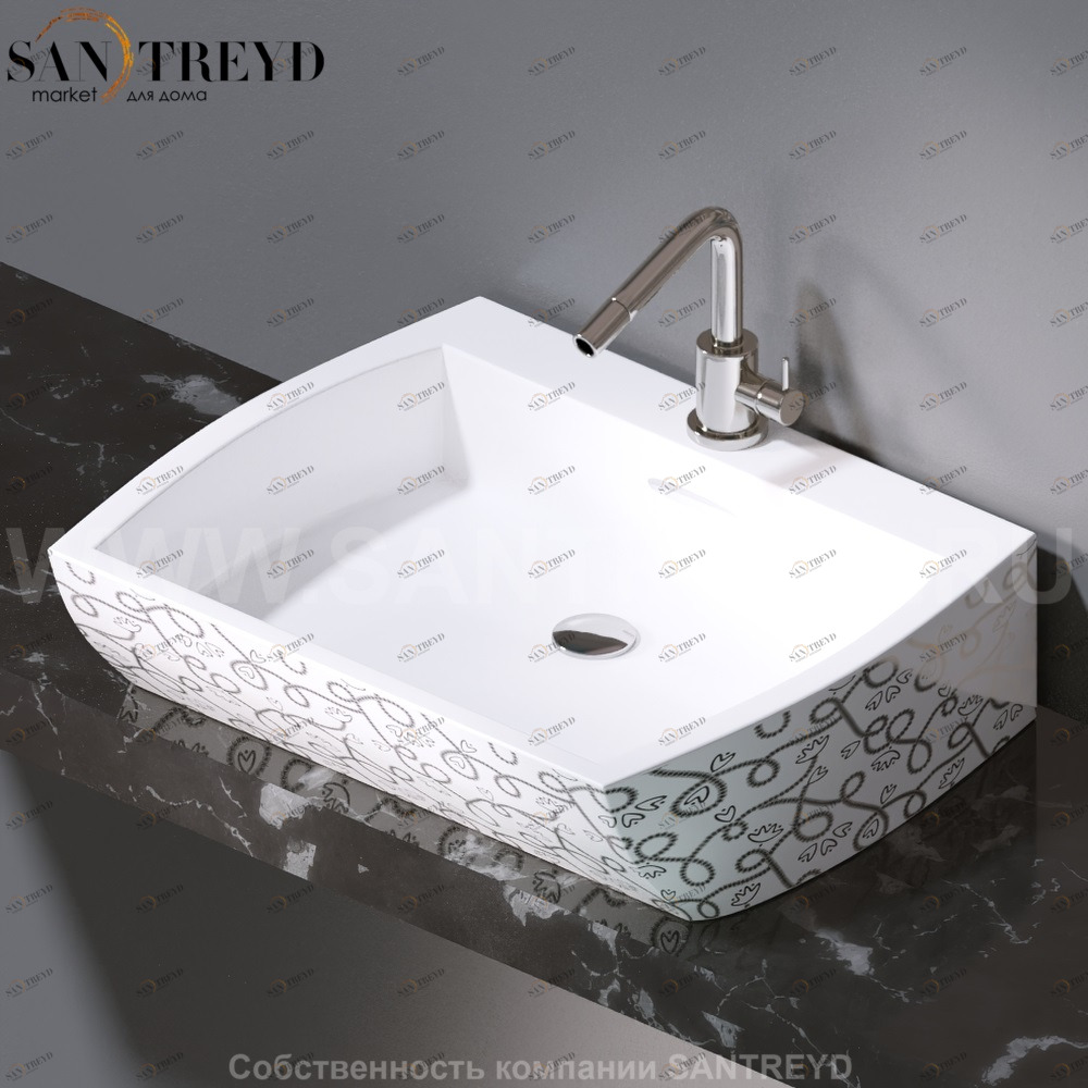 L282.400P Накладная раковина на столешницу  овальная A. e T. Italia SQUARE AeT ITALIA