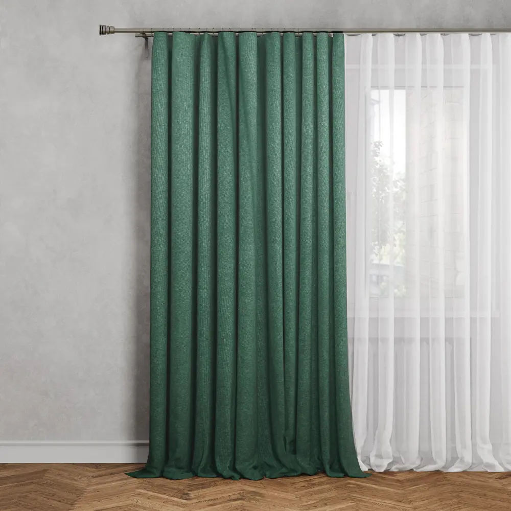 Штора на ленте Inspire Kirov 140x280 см цвет зеленый 88935304 STLM-2204738 