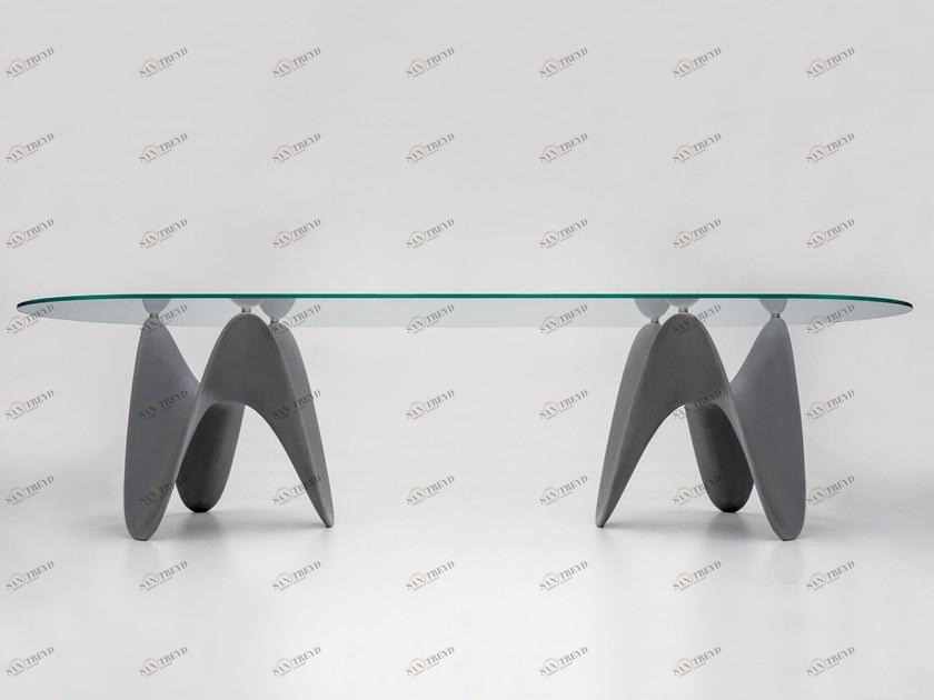 Tonin Casa Овальный стол из закаленного стекла с основанием из tecnoril®  T8074 