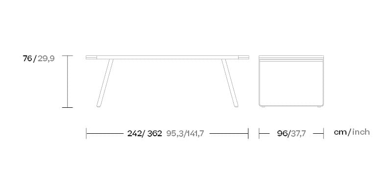 Алюминиевый и деревянный выдвижной садовый стол Kettal Bitta ARCH-00144229 - Вид №3