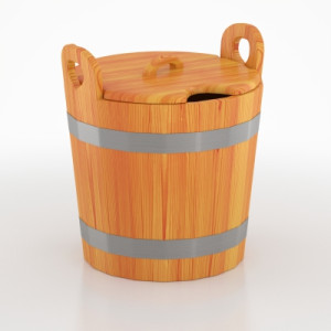 160 Запарник для бани с крышкой (лиственница натуральная) Alyarus