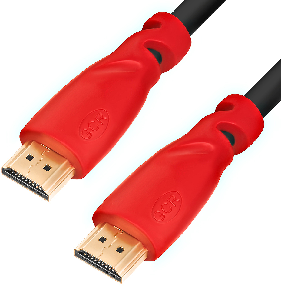 33-050518 кабель 1.0m, hdmi 2.0, красные коннекторы, hdr 4:2:2, ultra hd, 4k 60 fps 60hz / 5k*30hz, 3d, audio, 18.0 гбит/с, 28 awg, 3 x экран Greenconnect Santreyd 