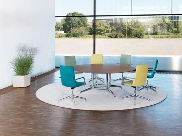 Brunner Круглый стол для переговоров из алюминия и дерева Fina sun-id-1498764 - Вид №1