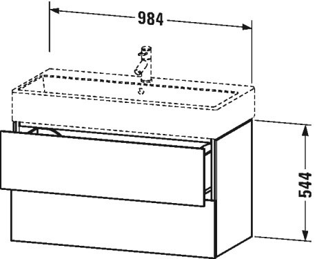 LC627809090 L-Cube Тумбочка подвесная Фланелево-серый шелковисто-матовый лак Duravit - Вид №1