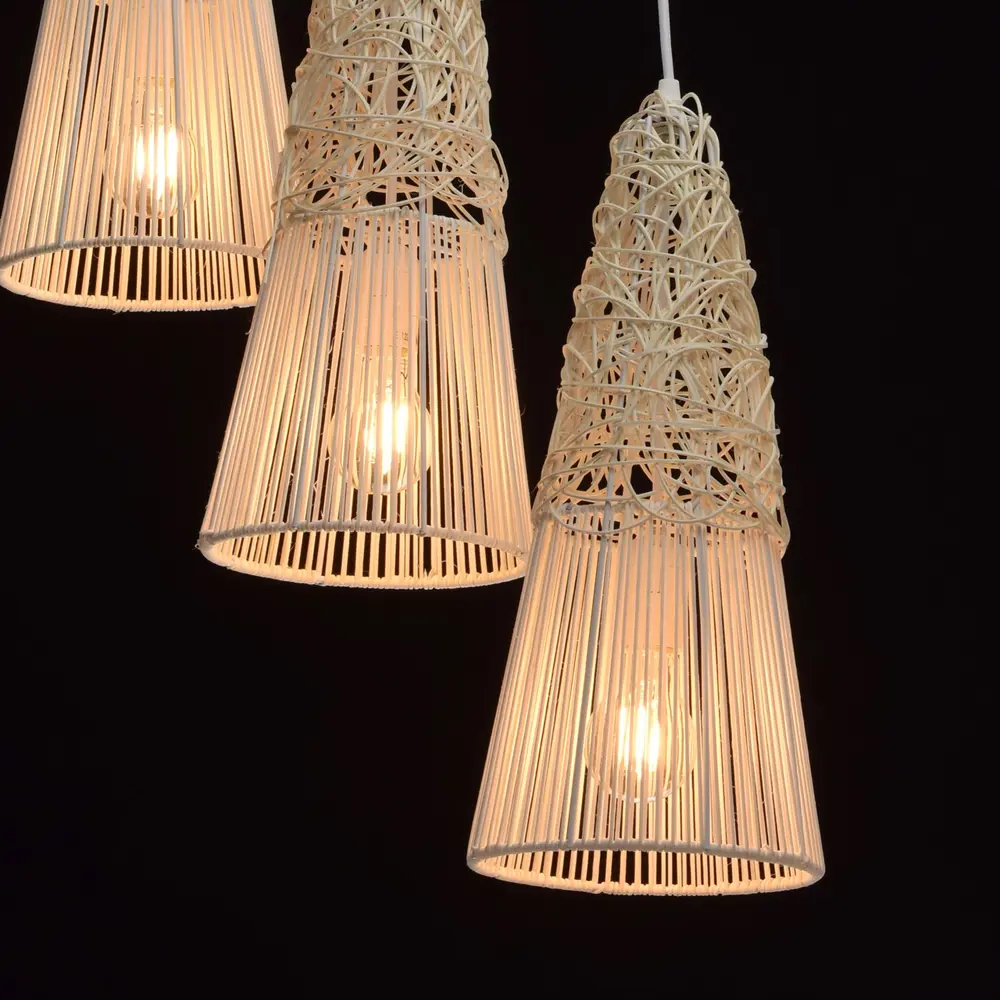 Подвес Ротанг 3xE27x40 Вт, ротанг/стекло, цвет белый/мультиколор MW-Light STLM-2082150 - Вид №4