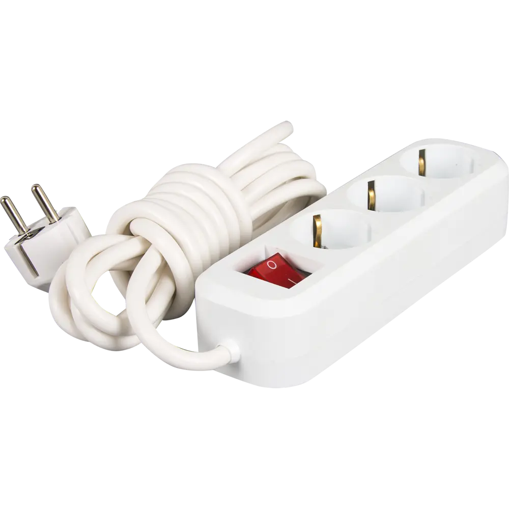 Удлинитель с заземлением Duwi 3 розетки, 3 м, выключатель STLM-2163519 - Вид №1