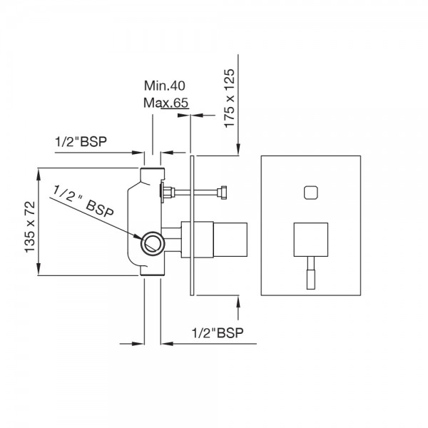 LEO-CHR-55065 Смеситель для ванны и душа Artize Leone Хром - Вид №1