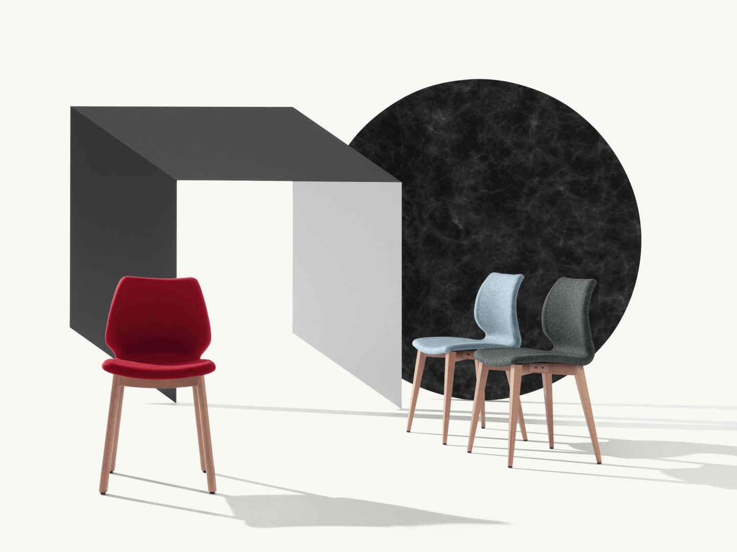 Uni 562M Стул с каркасом из древесины бука, 4 ножки. Обивка из полипропилена. Et al. Uni - Вид №2