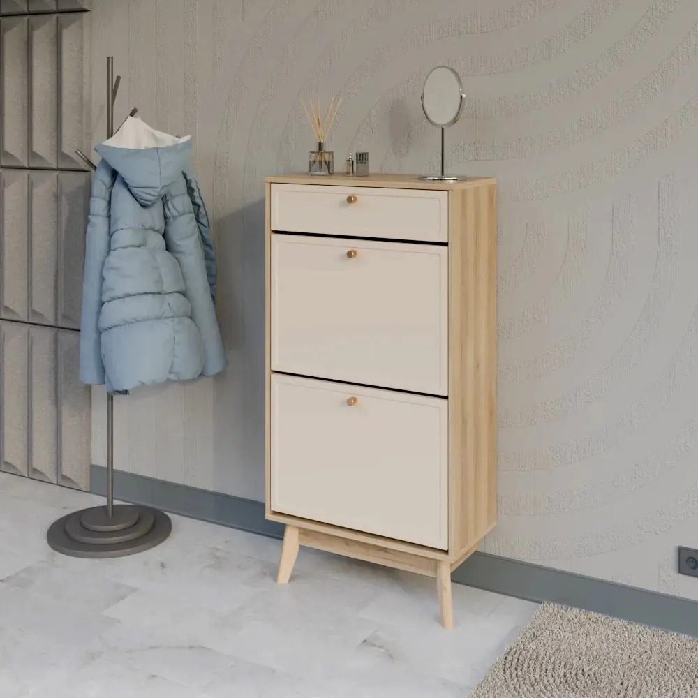 Обувница KONSENSA Лион Амьен 60x120x30 см 1 секция ЛДСП цвет бежевый STLM-2001867 - Вид №7