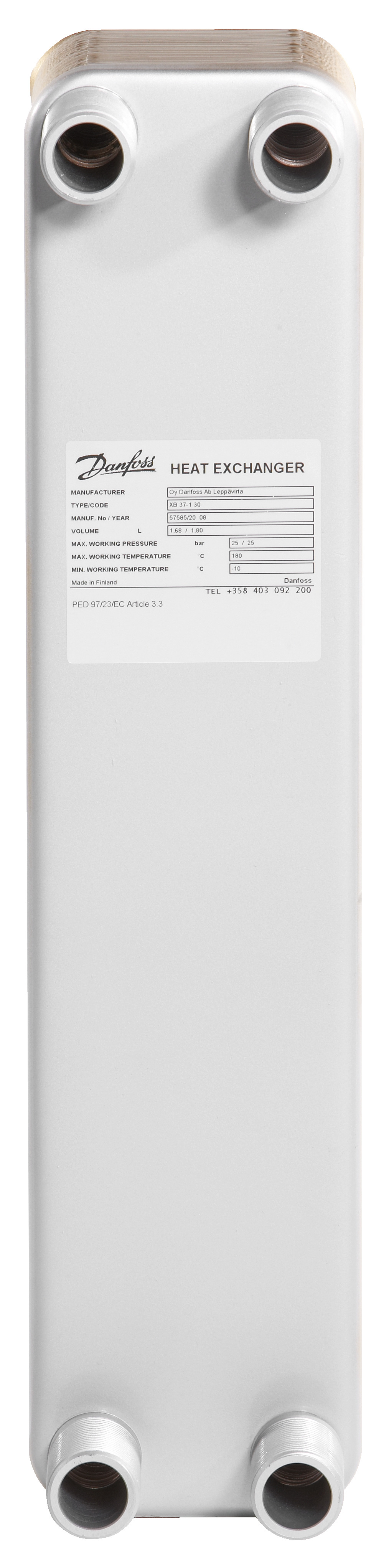 Danfoss Паяный пластинчатый теплообменник серии XB37 XB 37H-1 36 PN25 Паяный ТО 004H7305  - Вид №119