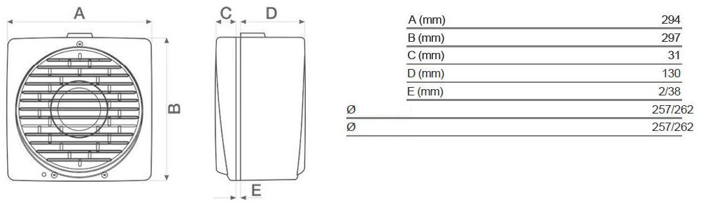 Vortice Осевой вентилятор настенный / стеклянный Vortice vario 12455 - Вид №3