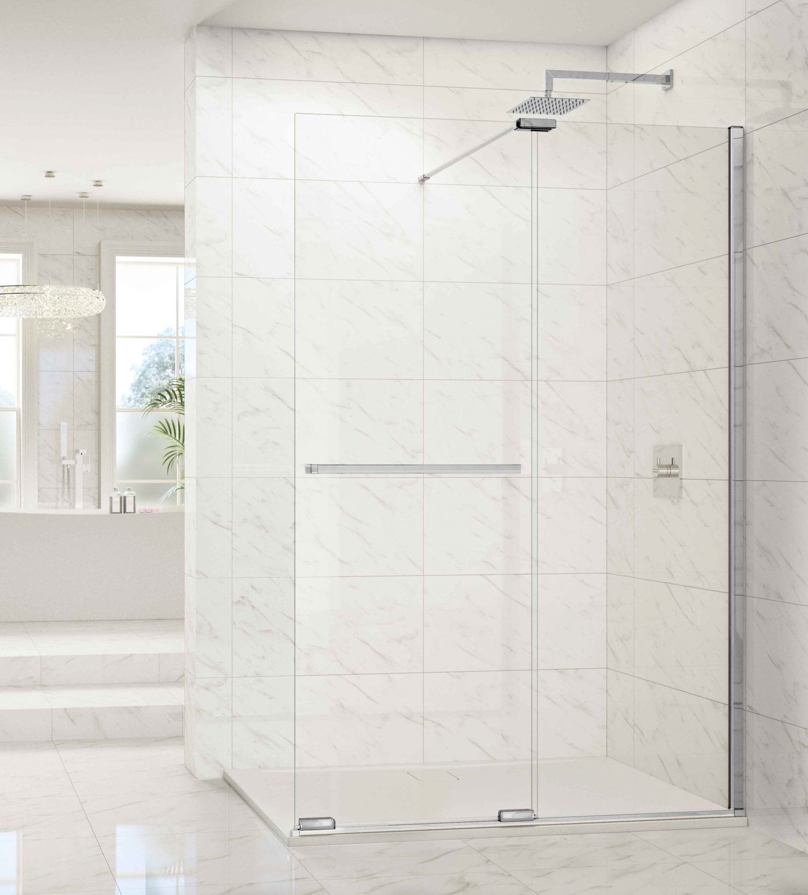 Душевая перегородка ARXFSL180SW L or R Merlyn Arysto X Хромированный  - Вид №1