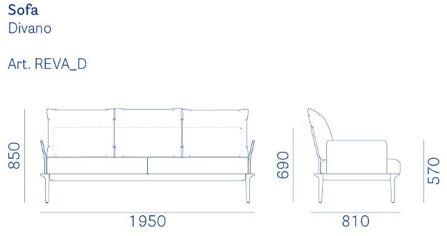 Pedrali 3-х местный тканевый диван Reva Reva_d - Вид №4