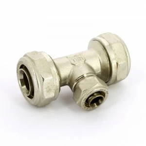 Тройник обжим никелированный TIEMME 32х20х32