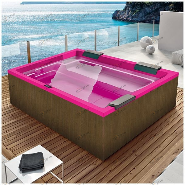 Бассейн Gruppo Treesse Rest SPA-V192H-PL-R прямоугольный spa с гидромассажем и нагревателем встроенный розовый SPAV192HPLR