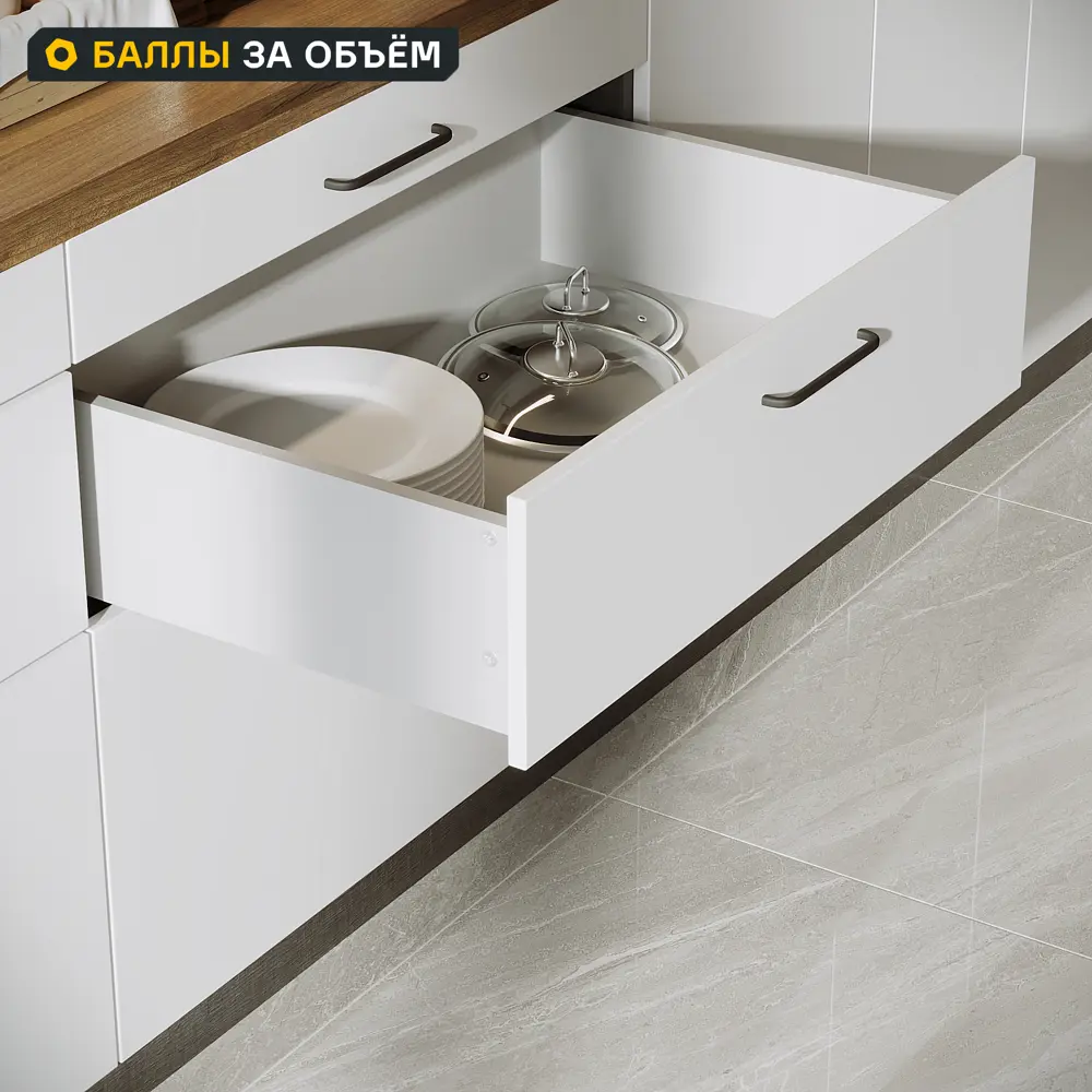 Выдвижной ящик для кухни 75.2x17.7x51.1 см KONSENSA ДСП цвет серый Отсутствует STLM-2014056