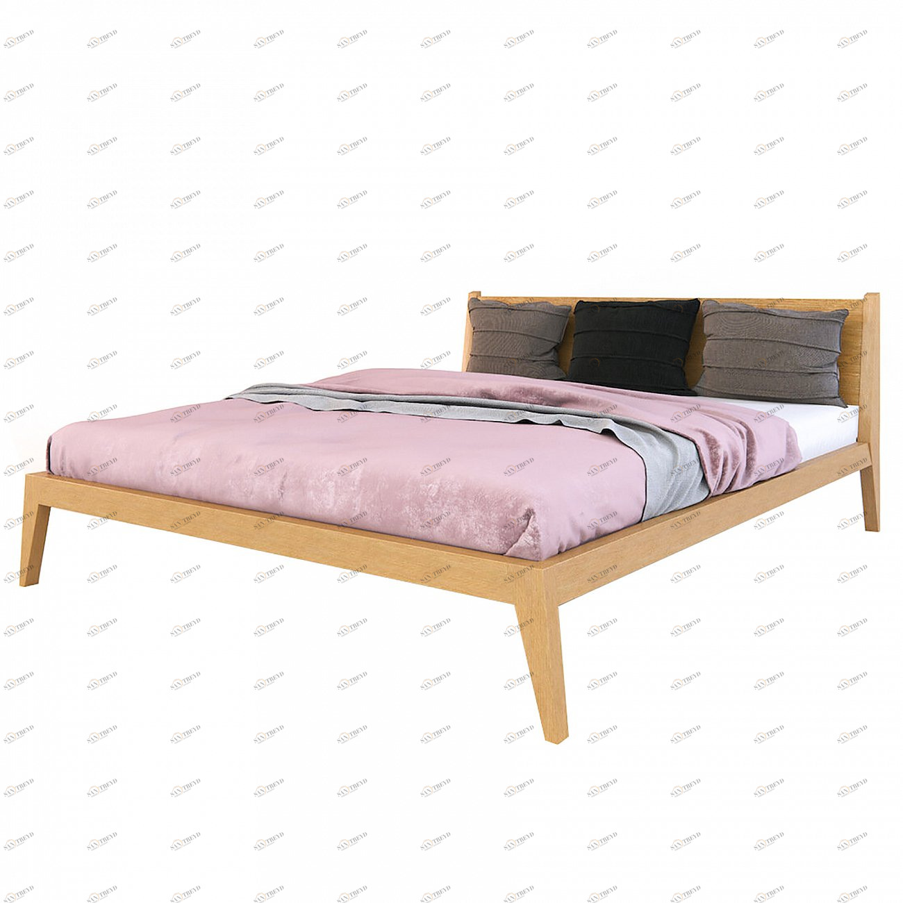 Кровать двуспальная 180x200 светло-коричневая Fly BRAGIN DESIGN ДИЗАЙНЕРСКИЕ 256387 Бежевый 
