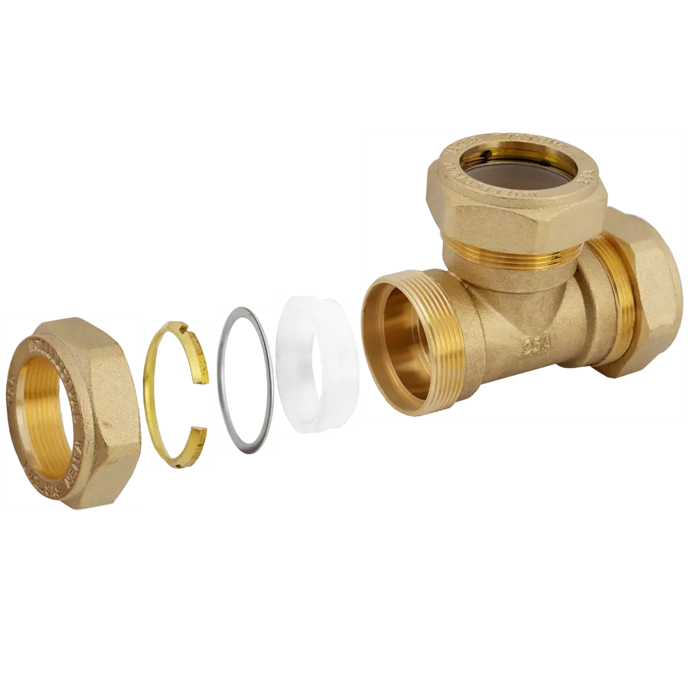 Тройник обжимной Stahlmann 25x25x25 мм для систем водоснабжения 82650033 STLM-0032860 - Вид №1