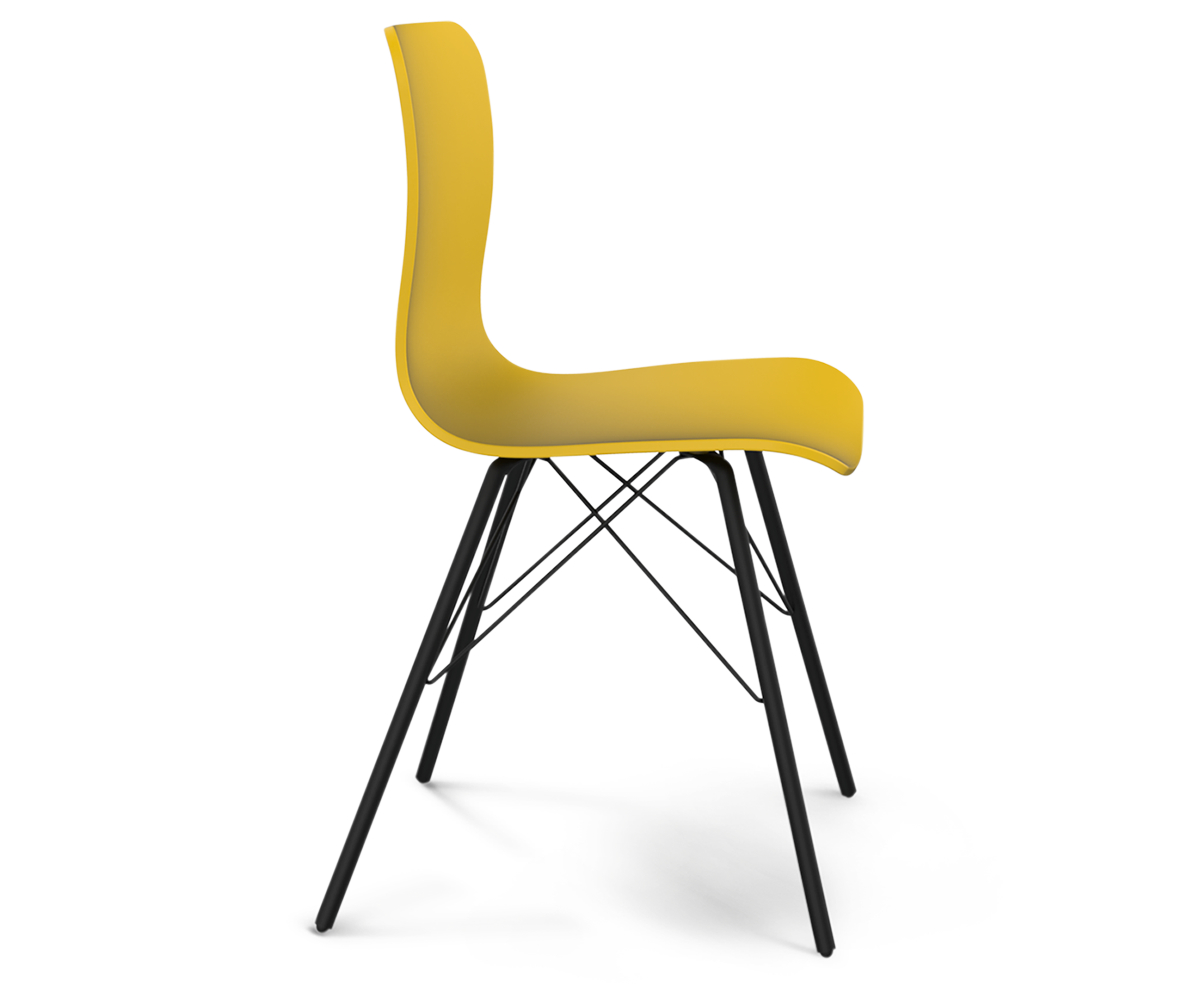 Стул DSR желтый S40 (eames style) SHEFFILTON ДИЗАЙНЕРСКИЕ, EAMES STYLE 015592 Желтый  - Вид №1