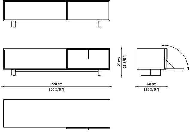 Paolo Castelli Комод из дерева и воловьей кожи с откидной дверцей Fine sun-id-1395052 - Вид №3