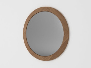 Настенное круглое зеркало из тикового дерева для ванной комнаты