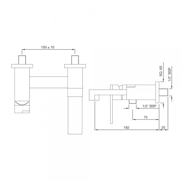 LEB-BCH-45119 Смеситель для ванны и душа Artize Le Blanc Черный хром  - Вид №1