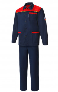 65444 Костюм "Труд" рабочий темно-синий красный  Летняя спецодежда  размер 52-54/182-188