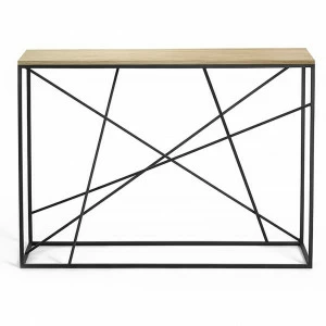 Консоль деревянная, светлый дуб Wilson line black INTELLIGENT DESIGN  261020 Бежевый;черный