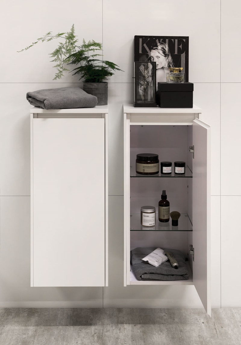 60157 Lc 157 Боковой Шкаф 350 Низкий H838, Теплый Белый Мат Noro  Белый  - Вид №1