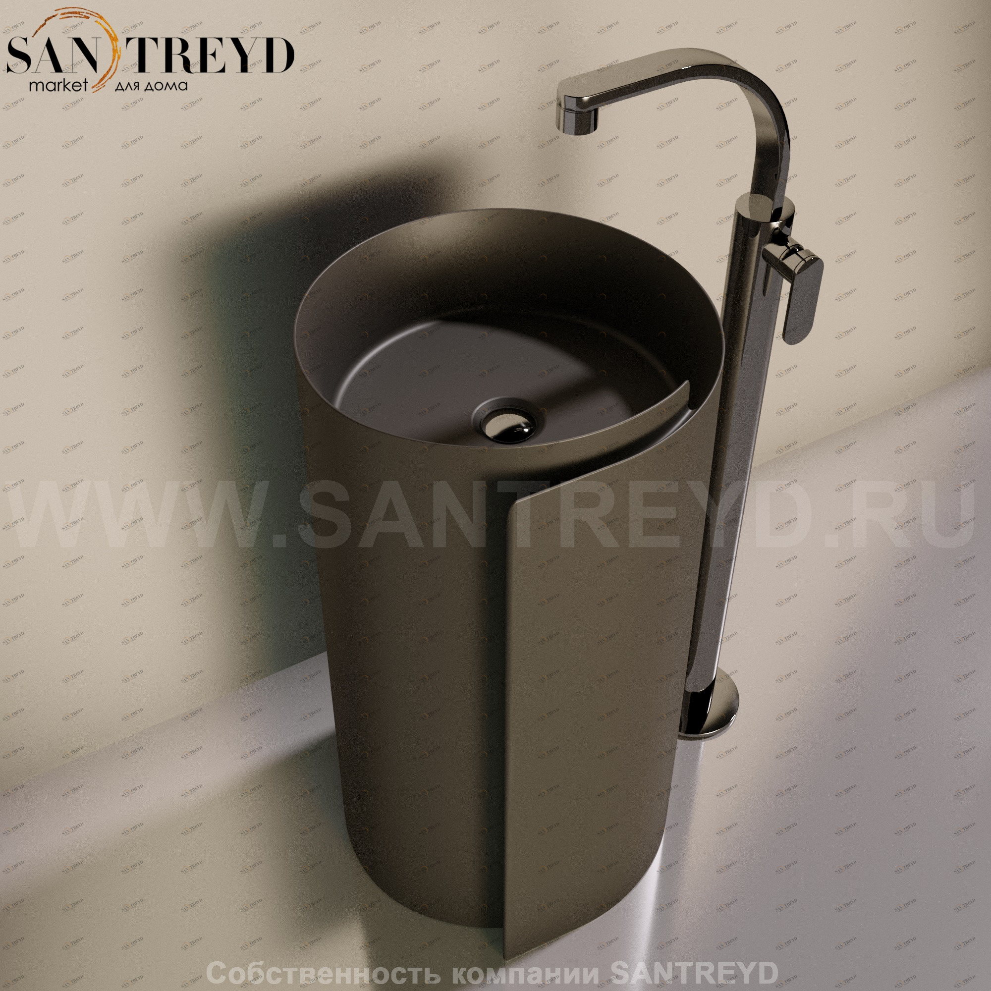 MR44C7006 Напольная раковина стоящая круглая Ceramica Flaminia Roll