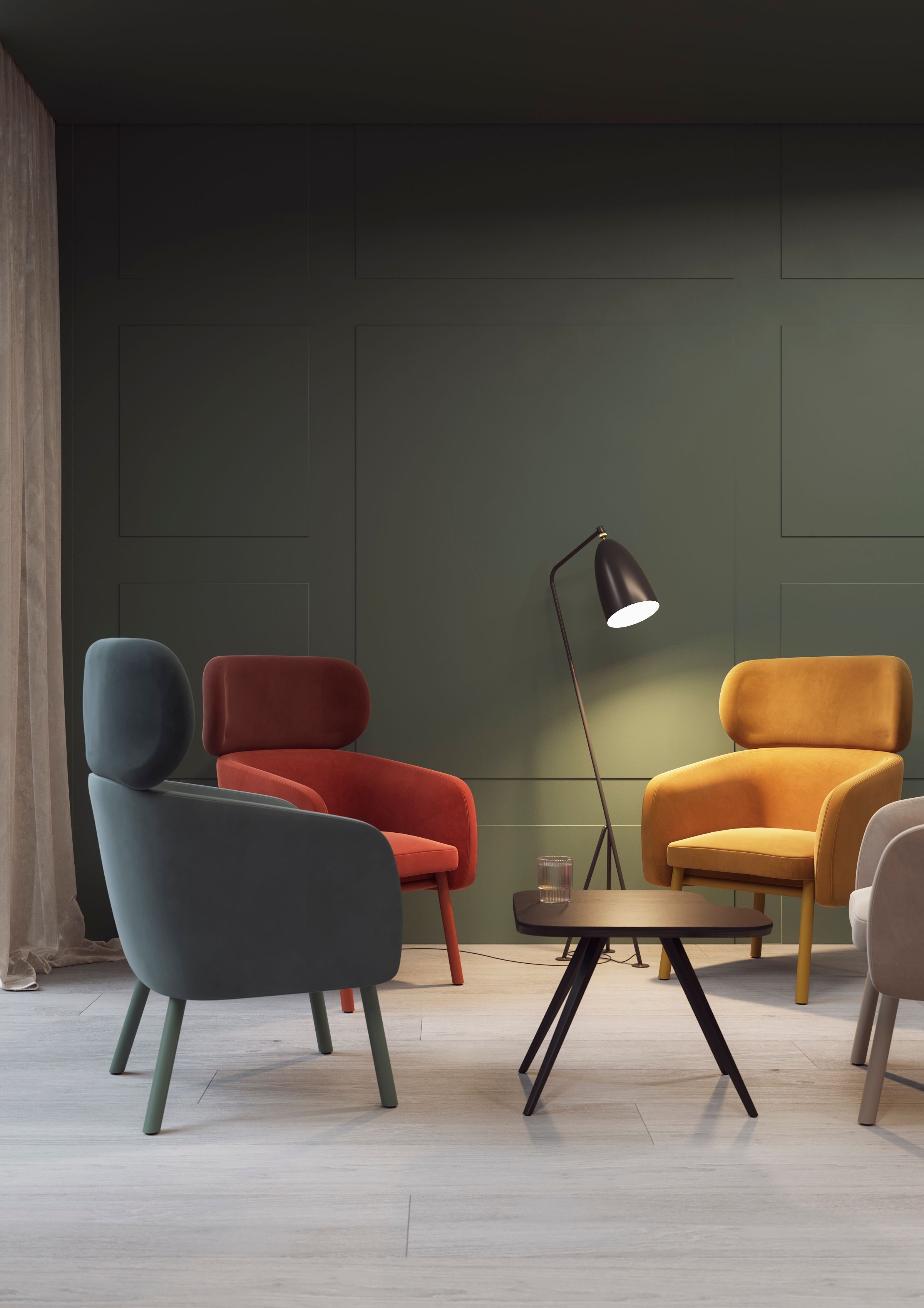 Тканевое кресло с подлокотниками TrabA' Balu ARCH-00090180 - Вид №3